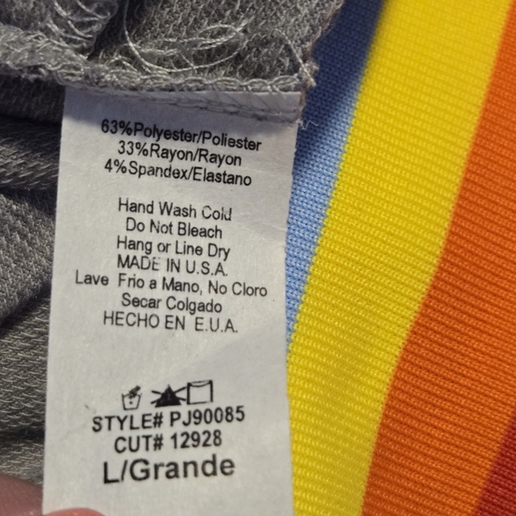 Vanilla Bay Womens 3" Gray Rainbow Waist Casual Lounge Shorts Size Large - Picture 5 of 5